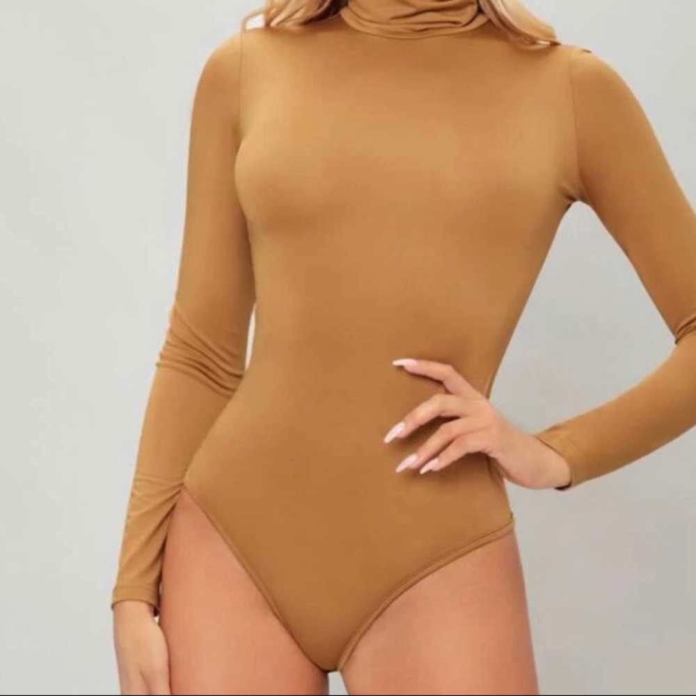 SHEIN Mock Neck Long Sleeve Bodysuit